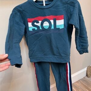 Kids Sol Angeles Blue Sweatshirt and Pants Set